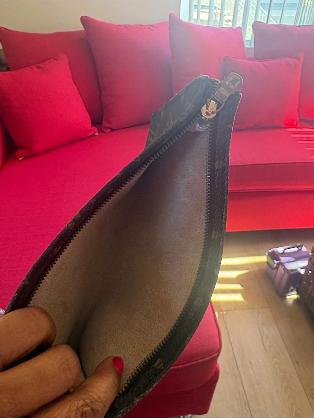 Louis Vuitton Monogram Canvas Long  cosmetics pouchette